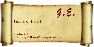 Gulik Emil névjegykártya